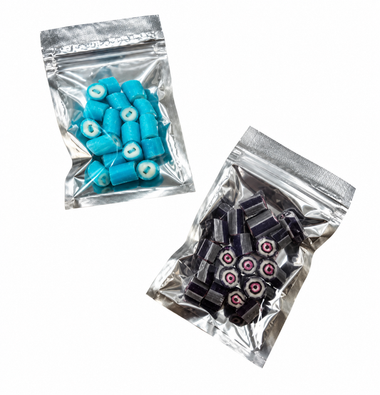 Silver Zip lock bag Rock Candy