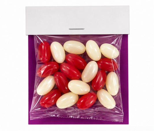 Branded card with Jelly bean bag