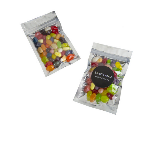 Jelly Belly Jelly Beans in silver zip bag