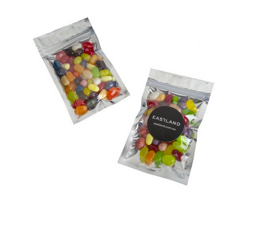 Jelly Belly Jelly Beans in silver zip bag