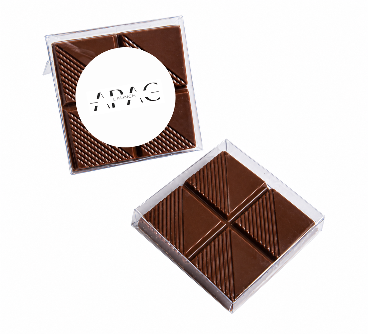Chocolate square in PVC box
