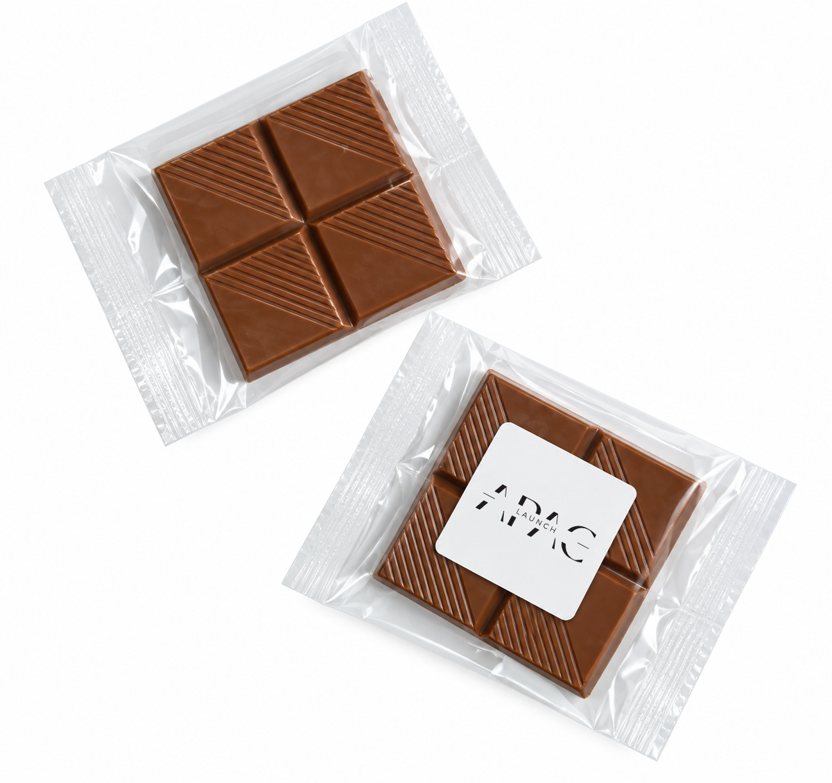 Chocolate square in cello bag