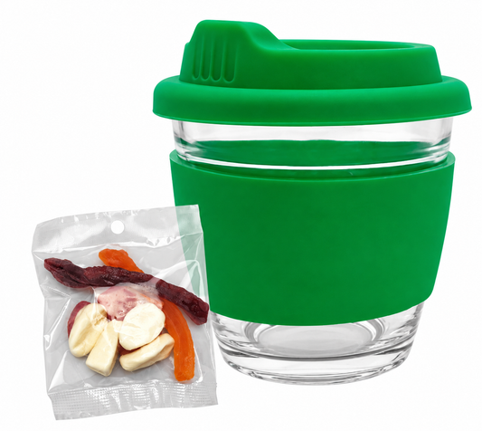 Glass Coffee Cup with Jelly party mix