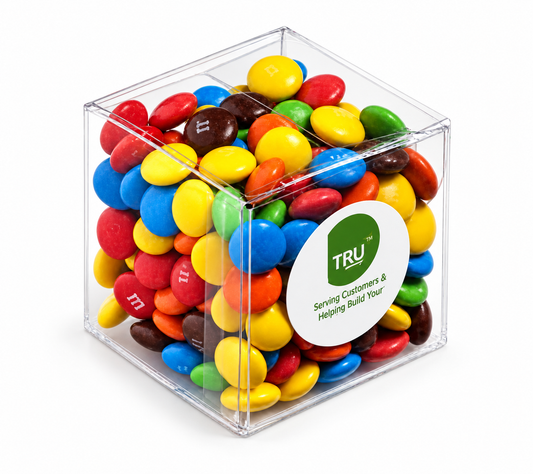 Cube with Mini M&Ms